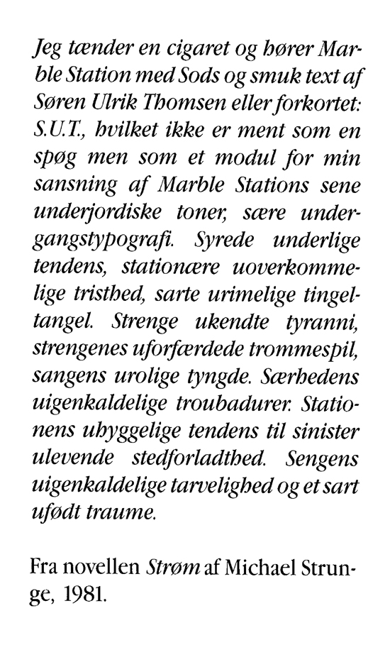 Søren Ulrik Thomsen – City Slang, 1981